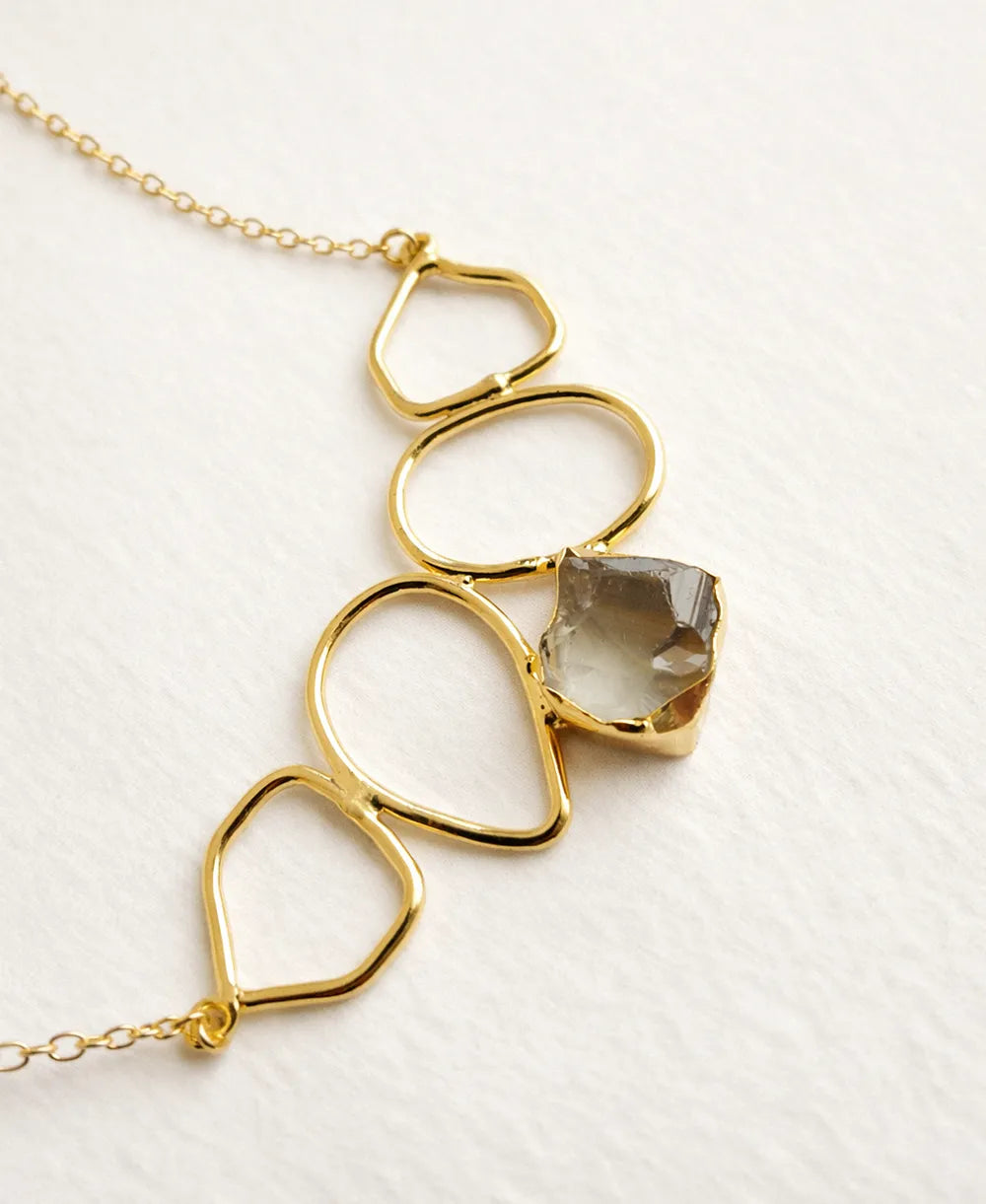 Smoky Quartz Multi-Loop Statement Necklace