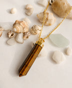 Tiger Eye Horizon Gold Necklace