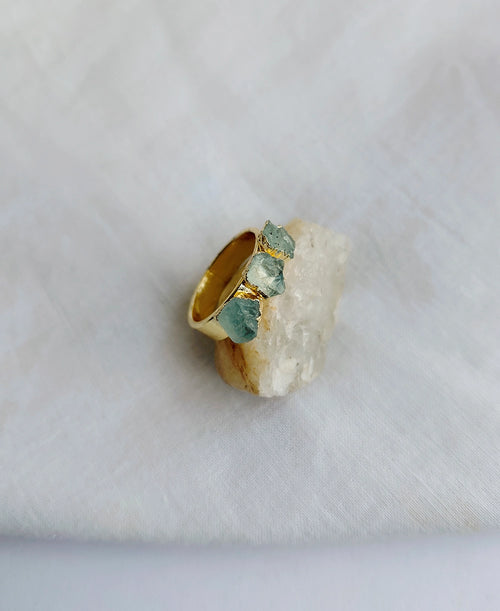 Aquamarine Twin Stone Ring