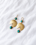 Turquoise and gold statement drop earrings