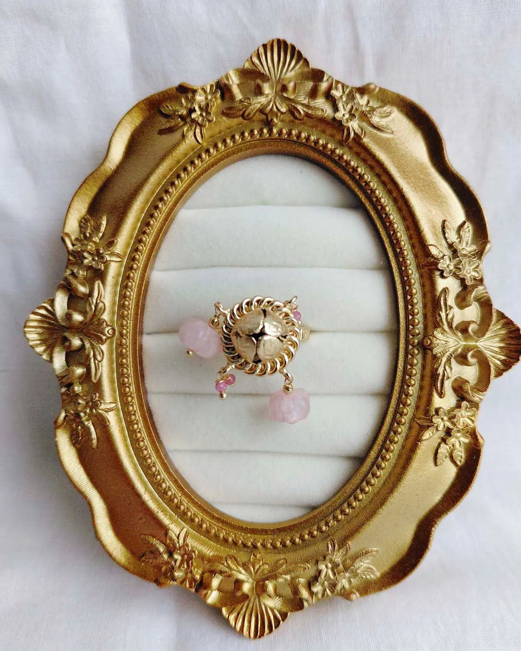 Rose Quartz Heirloom 18K Gold Plated Ring
