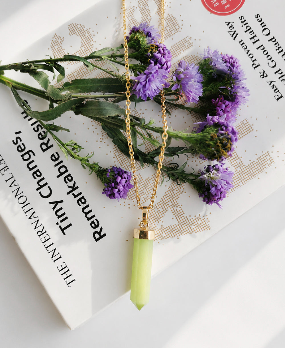 Lemon Jade Serenity Gold Necklace