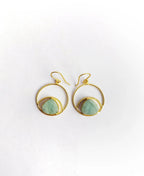 Amazonite Gold Orbit Drop Earrings
