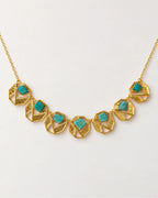 Amazonite geometric statement necklace set