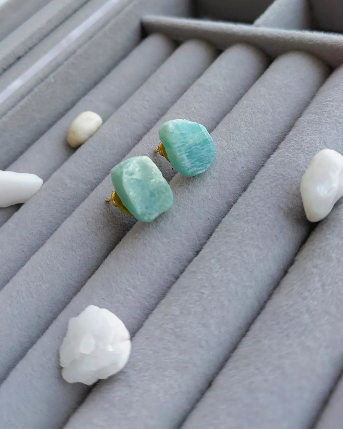 Amazonite Natural Stone Stud Earrings