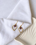 Amethyst gold plated statement earrings