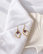 Amethyst gold plated statement earrings