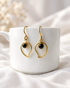 Black Tourmaline Organic Drop Earrings - view 2