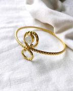 Moonstone Aura Statement Cuff Bracelet - angled view