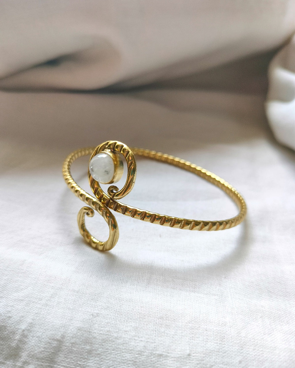 Moonstone Aura Statement Cuff Bracelet - product view
