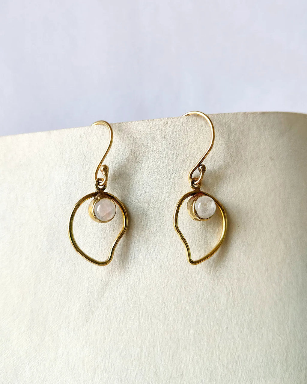 Moonstone Organic Gold Drop Earrings