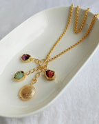 Multistone Gold Charm Necklace