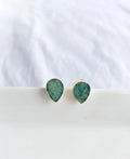 Green stone studs front view