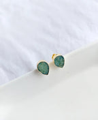 Green stone studs alternative view
