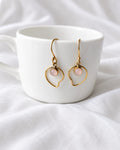 Rose Quartz Organic Drop Earrings - view 1