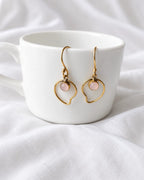 Rose Quartz Organic Drop Earrings - view 1