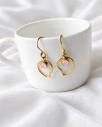 Rose Quartz Organic Drop Earrings - view 2