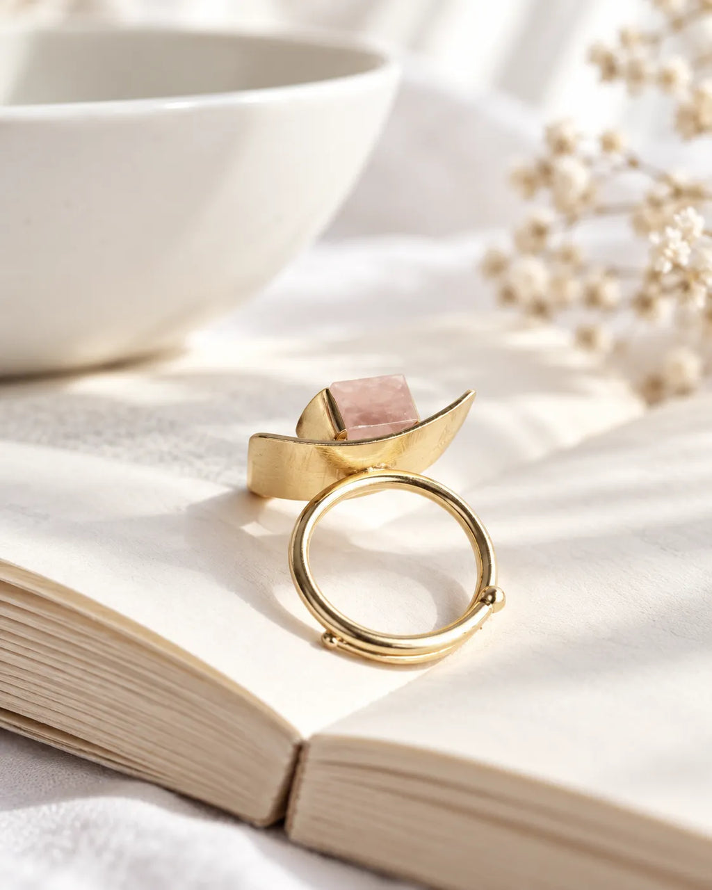 Rose Quartz Statement Ring
