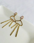Rose Quartz 18K Gold Plated Statement Earrings