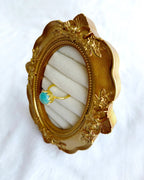 Amazonite gemstone ring angled view