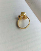 Triple stone gold plated ring back view