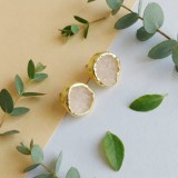 Rose Quartz Gold Stud Earrings 5 Rose Quartz Gold Stud Earrings – Elegant Jewelry for Women