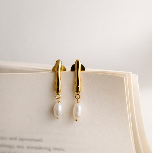 modern pearl gold drop earrings for women