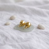 Natural citrine stud earrings with radiant yellow gemstone